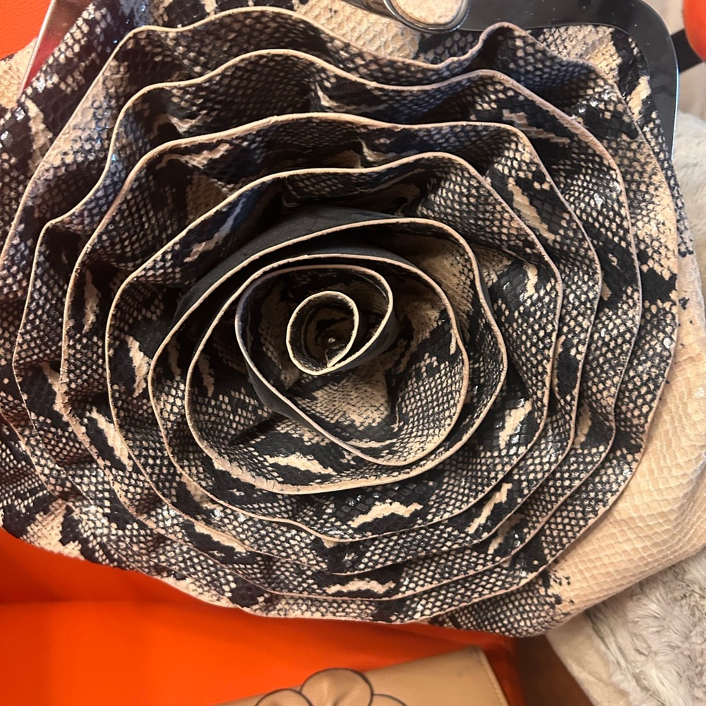 Python Sueded Rosette Bag /Wallet - image 3